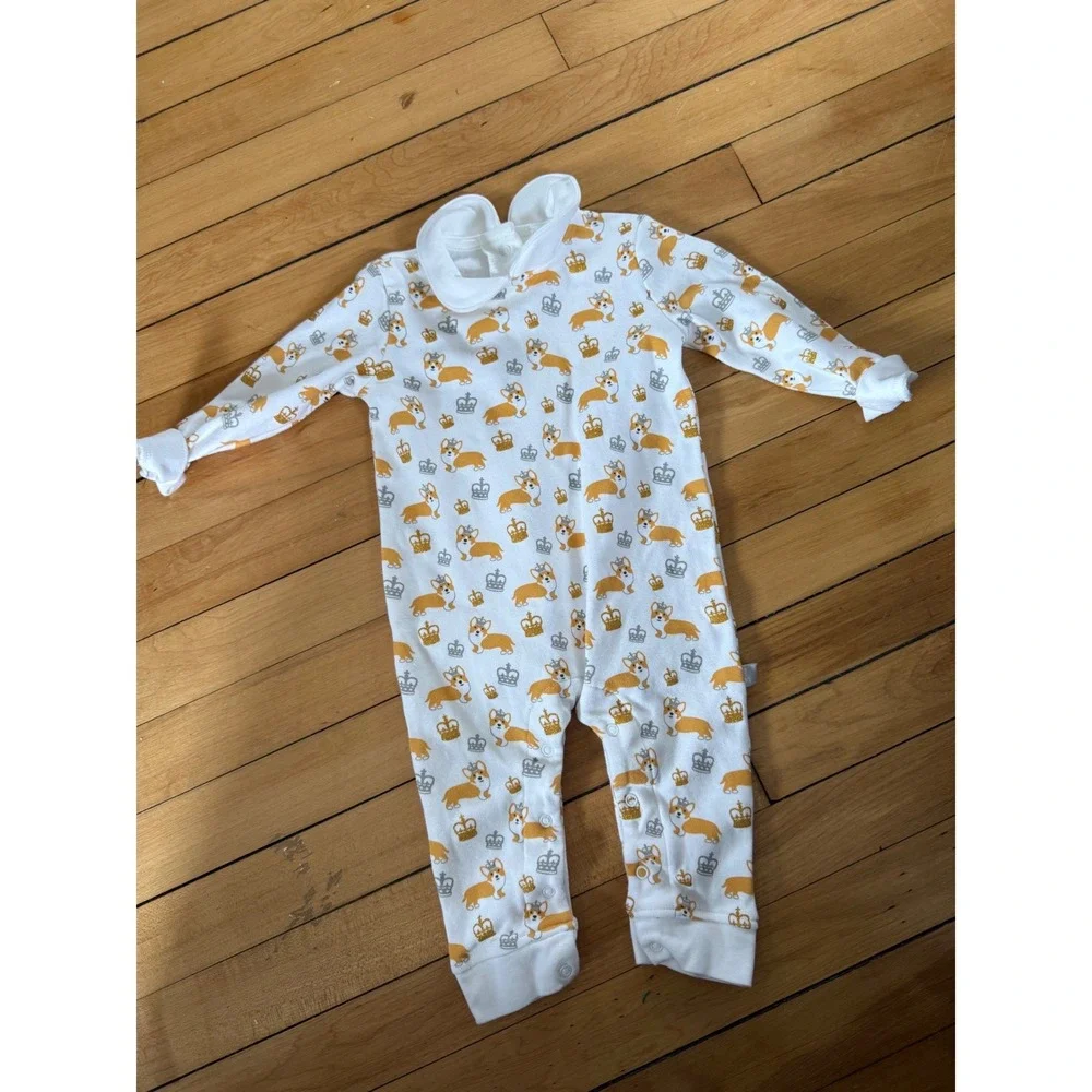 Historic Royal Palaces Little London Crown and‎ Corgi Cotton Romper